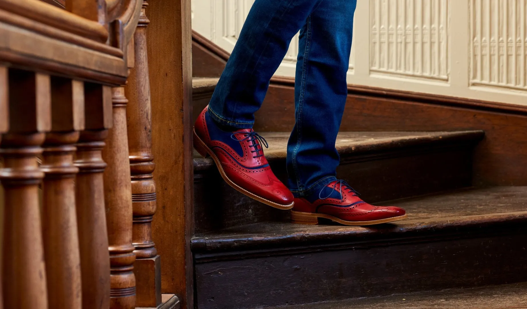 Mcclean - Ebony Hand Painted / Navy Suede