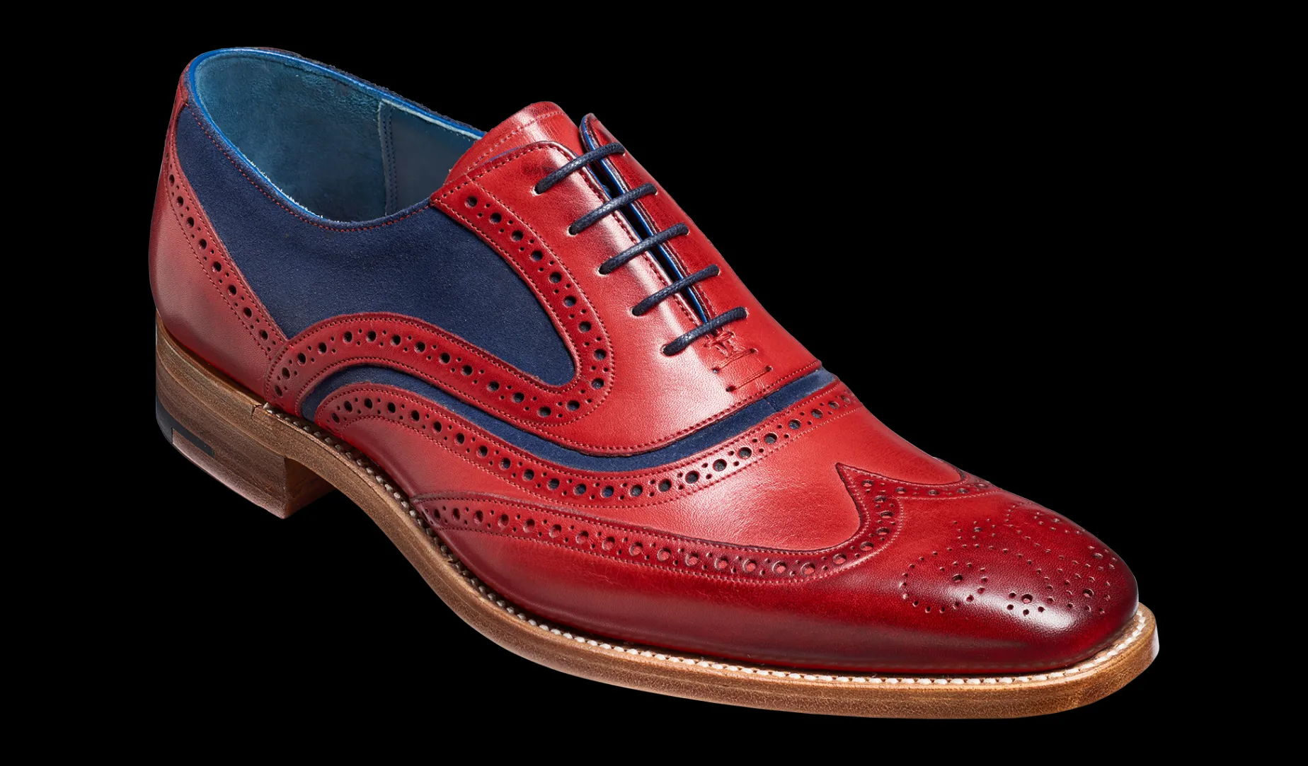 Mcclean - Red Hand Painted / Navy Suede