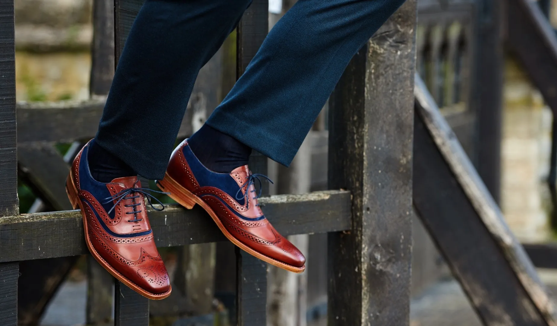 Mcclean - Rosewood Calf / Navy Suede